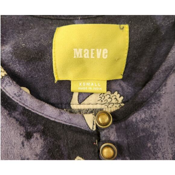 Anthropologie Maeve Bethesda Flannel Top Swan Print Blue Size XS - Picture 8 of 9